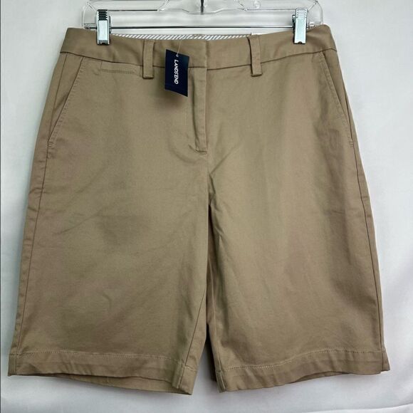 Lands' End Pants - Lands’ End Warm Beige Flat Front Chino Shorts Brand New!